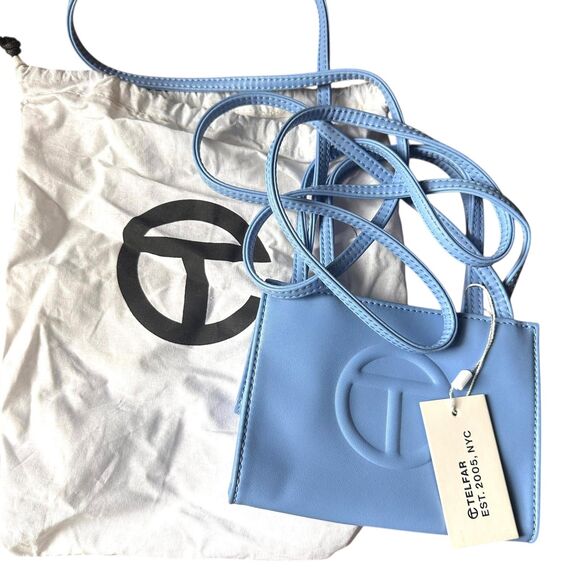 TELFAR Mini Shopping Tote Cerulean Blue NWT w Dust Bag - Picture 1 of 4